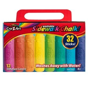 Cra-Z-Art Washable Sidewalk Chalk, 32 Count, 12 Assorted Colors